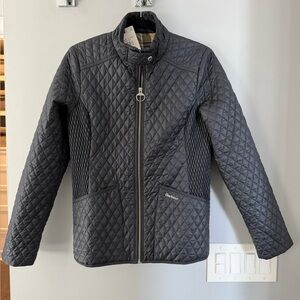 NWT Barbour Women's Swallow Quilt Dark Navy Classic Fall Jacket 6